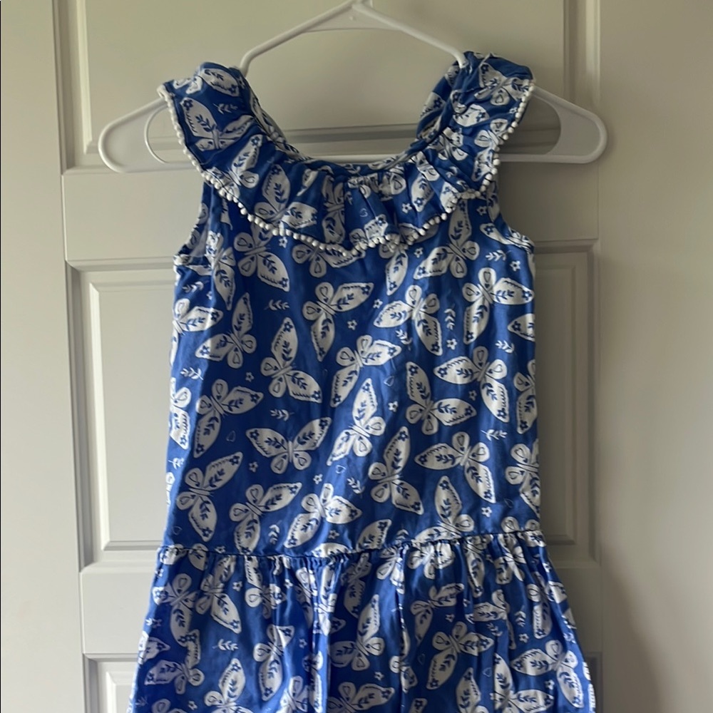 Mini Boden Blue and White Butterfly Dress
